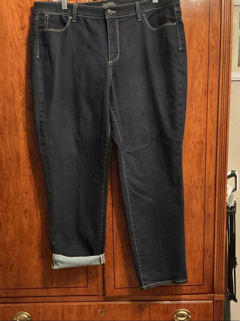 Talbots Dark Blue Ankle Jeans with Rolled Hem